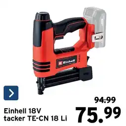 GAMMA einhell 18v tacker te-cn 18 li aanbieding