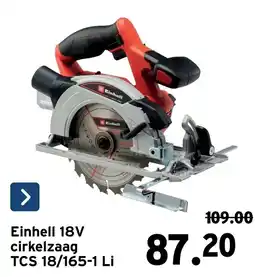 GAMMA Einhell 18v cirkelzaag aanbieding