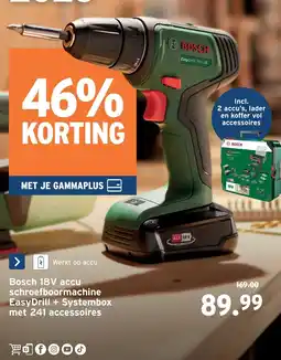 GAMMA Bosch 18V accu schroefboormachine EasyDrill aanbieding
