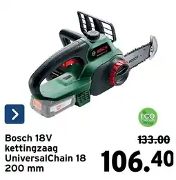 GAMMA Bosch 18V kettingzaag aanbieding