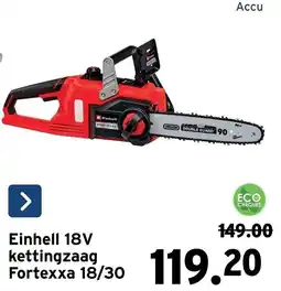 GAMMA einhell 18v kettingzaag fortexxa 18/30 aanbieding