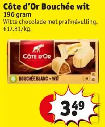 Kruidvat Côte d`or bouchée wit 196g aanbieding