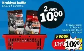 Kruidvat kruidvat koffie Espresso tradizionale bonen 1000g aanbieding