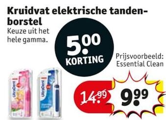 Kruidvat kruidvat elektrische tandenborstel Essential clean aanbieding