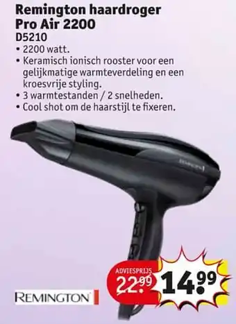 Kruidvat Remington haardroger pro air 2200 d5210 aanbieding