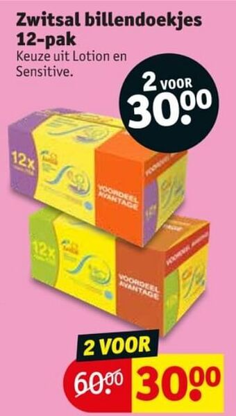Kruidvat Zwitsal billendoekjes aanbieding