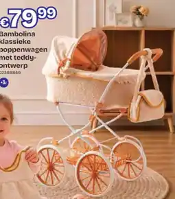 Dreamland Bambolina Klassieke Poppenwagen met Teddy Ontwerp aanbieding