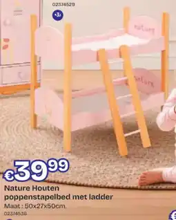 Dreamland Nature Houten Poppenstapelbed met Ladder aanbieding