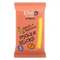 Albert Heijn Ella's kitchen Maize sticks perzik + banaan 7m+ bio aanbieding