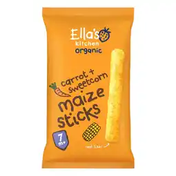 Albert Heijn Ella's kitchen Maize sticks wortels + maïs 7m+ bio aanbieding