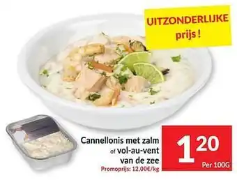 Intermarché Cannellonis met zalm of vol-au-vent van de zee 100g aanbieding