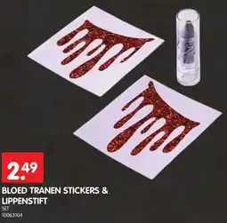 Yess Bloed tranen stickers & lippenstift aanbieding