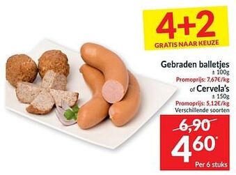 Gebraden balletjes of cervela`s