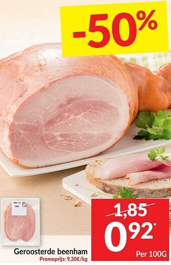 Intermarché Geroosterde beenham 100g aanbieding