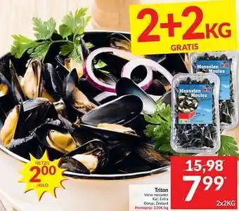 Intermarché Triton Verse mosselen 2kg aanbieding
