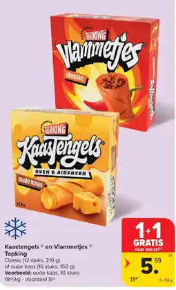 Carrefour Market Kaastengels en Vlammetjes Topking aanbieding