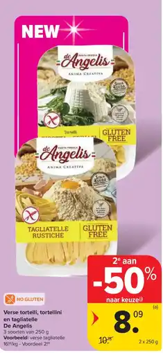 Carrefour Market Verse tortelli, tortellini en tagliatelle De Angelis aanbieding