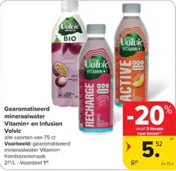 Carrefour Market Gearomatiseerd mineraalwater Vitamin+ en Infusion Volvic aanbieding