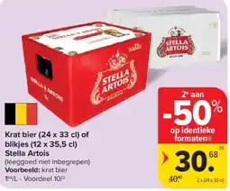 Carrefour Market Krat bier Stella Artois aanbieding