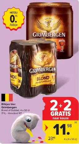 Carrefour Market Blikjes bier Grimbergen aanbieding