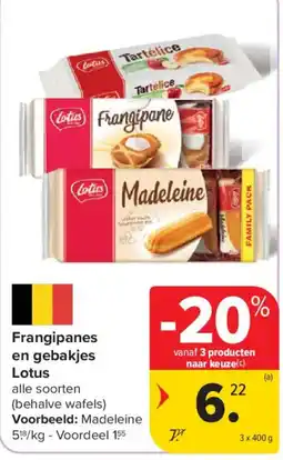 Carrefour Market Frangipanes en gebakjes Lotus aanbieding