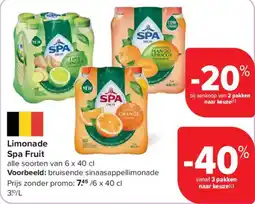 Carrefour Market Limonade Spa Fruit aanbieding