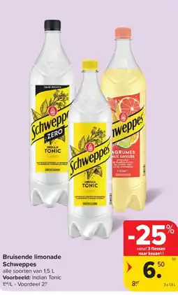Carrefour Market Bruisende limonade Schweppes aanbieding