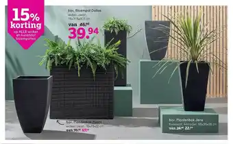 Leen Bakker 15% Korting Op Alle Wicker En Kunststof Bloempotten aanbieding
