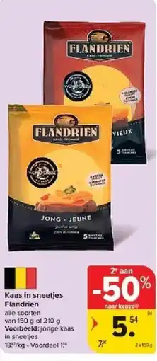 Carrefour Kaas in sneetjes Flandrien aanbieding