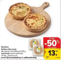 Carrefour Quiches Artisan Gourmet aanbieding