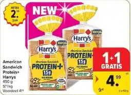 Carrefour American Sandwich Protein+ Harrys aanbieding