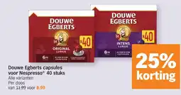 Albert Heijn Douwe egberts capsules voor nespresso aanbieding