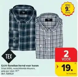 Carrefour Licht flanellen hemd voor heren aanbieding