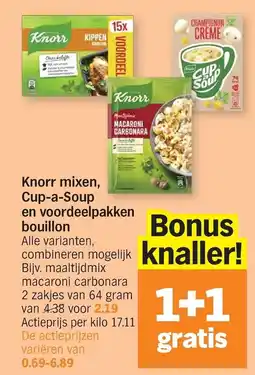 Albert Heijn Knorr mixen, Cup-a-Soup en voordeelpakken bouillon aanbieding