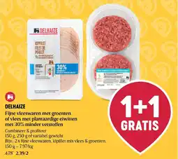 Delhaize Fijne vleeswaren met groenten of vlees met plantaardige eiwitten aanbieding