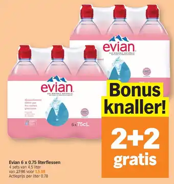 Evian 6 x 0.75 literflessen