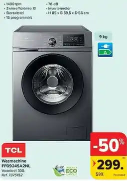 Carrefour Wasmachine TCL FF0924SA2NL aanbieding