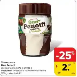 Carrefour Smeerpasta Duo Penotti aanbieding