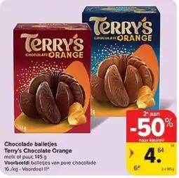 Carrefour chocolade balletjes terry's chocolate orange aanbieding