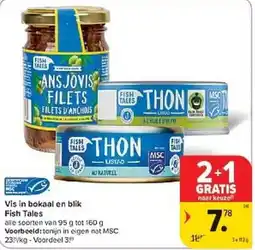 Carrefour Vis in bokaal en blik aanbieding