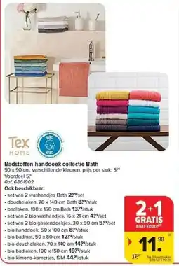 Carrefour Badstoffen handdoek collectie Bath aanbieding
