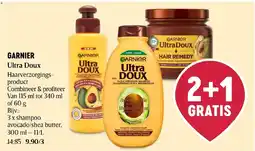 Delhaize Garnier ultra doux haarverzorgingsproduct aanbieding
