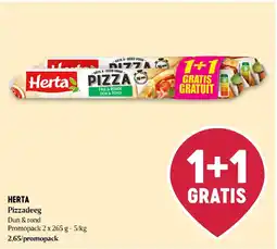 Delhaize Herta Pizzadeeg Dun & rond aanbieding