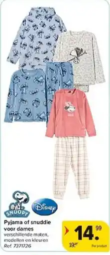 Carrefour Pyjama of snuddie voor dames aanbieding