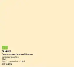 Delhaize Charlie's gearomatiseerd bruisend biowater aanbieding
