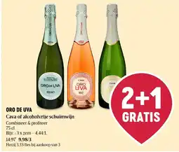 Delhaize Cava of alcoholvrije schuimwijn aanbieding