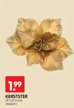 Yess Kerstster op clip goud aanbieding
