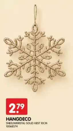 Yess Hangdeco sneeuwkristal goud aanbieding