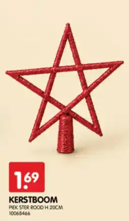 Yess kerstboom piek ster rood aanbieding