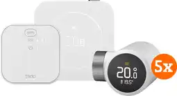 Coolblue tado Bedrade Slimme Thermostaat X Multi Room Startpakket 2e Generatie (5 Radiatorknoppen) aanbieding